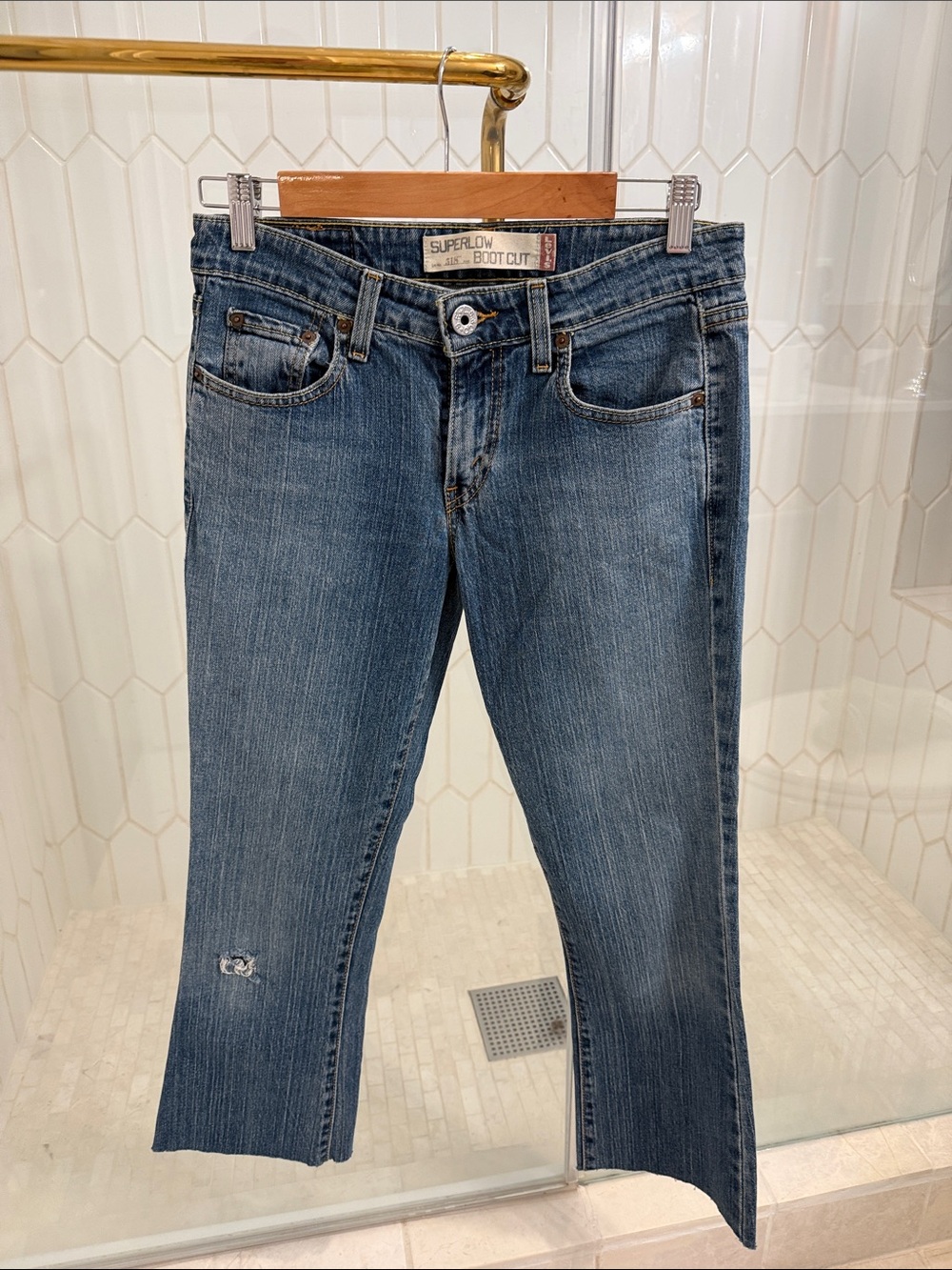VINTAGE Levi's Light Blue Superlow Boot Cut Jeans - Picture 2 of 5